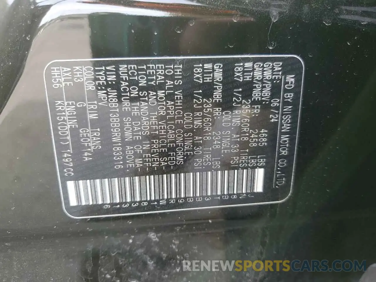14 fotografías del automóvil dañado JN8BT3BB9RW183316 NISSAN ROGUE 2024