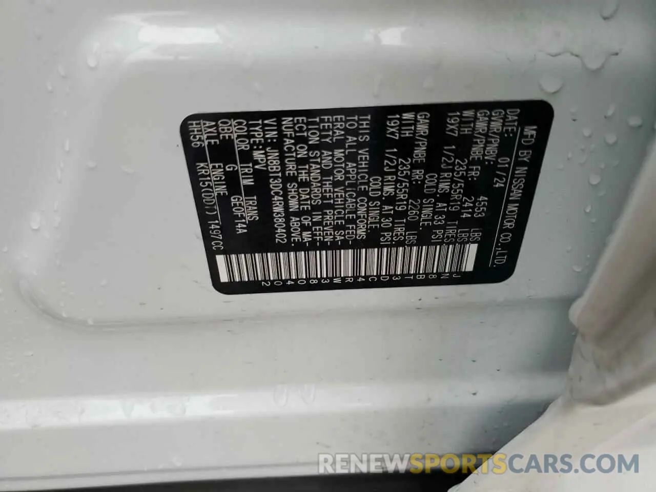 14 fotografías del automóvil dañado JN8BT3DC4RW380402 NISSAN ROGUE 2024