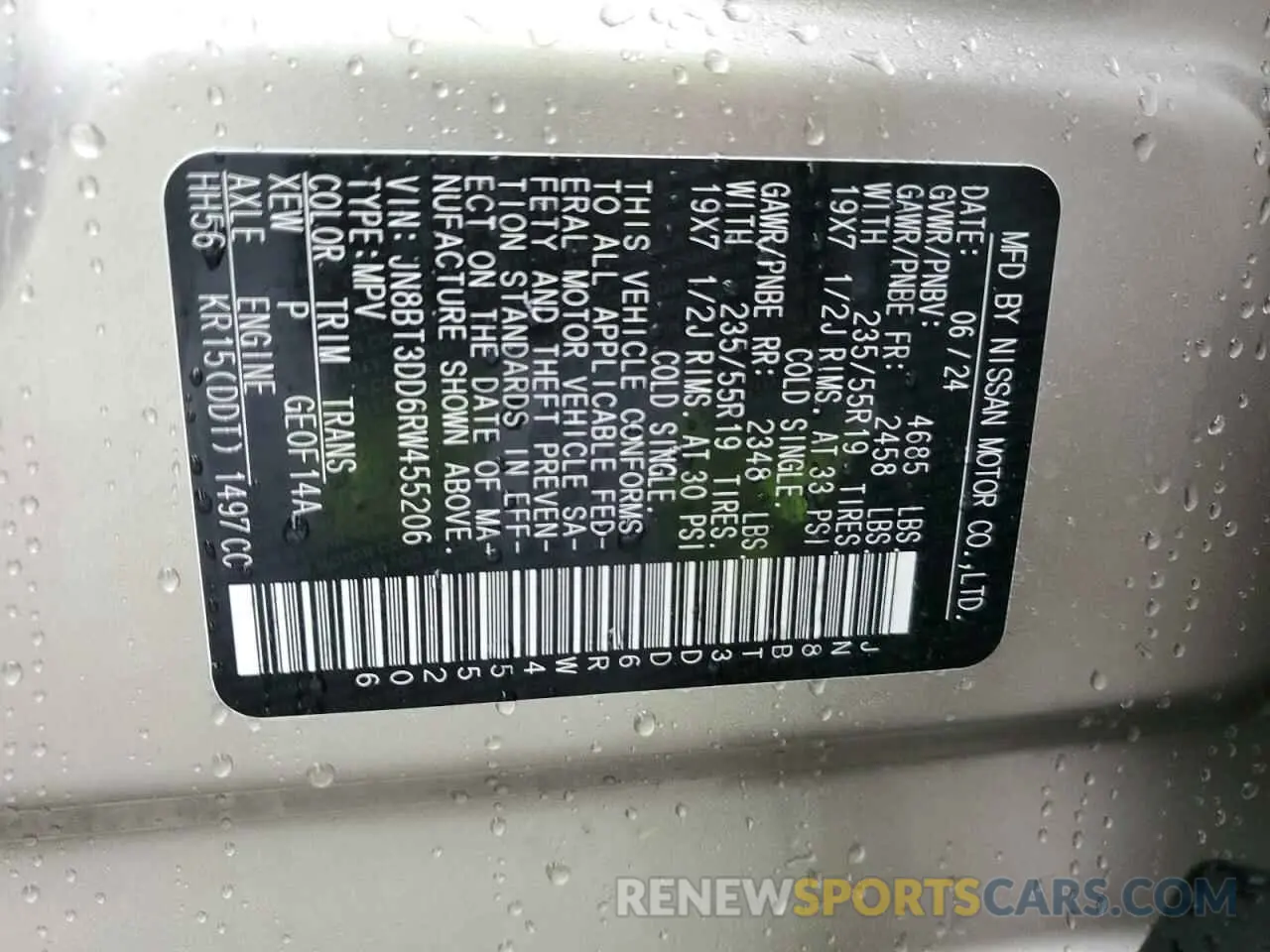 13 fotografías del automóvil dañado JN8BT3DD6RW455206 NISSAN ROGUE 2024