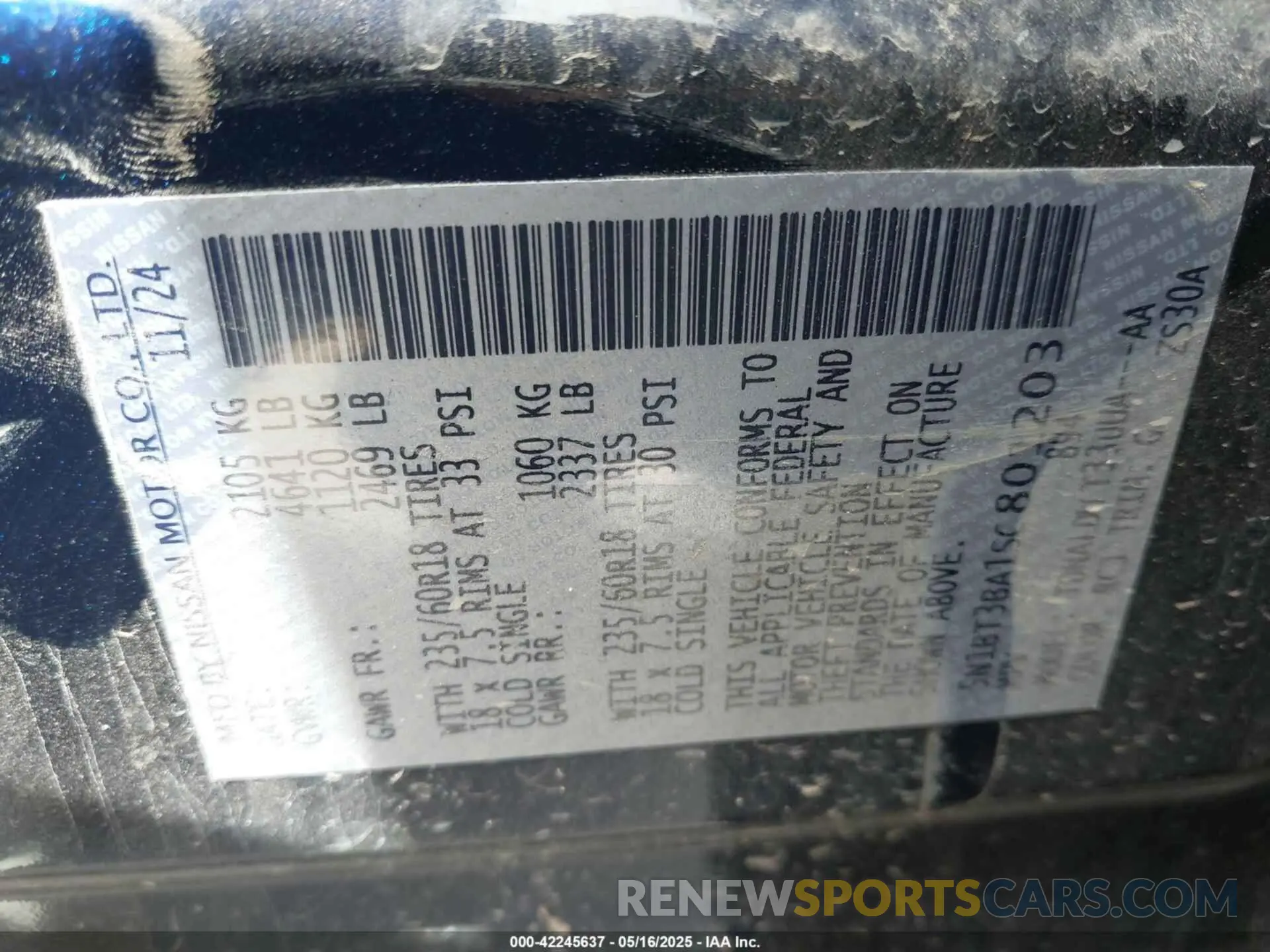 9 fotografías del automóvil dañado 5N1BT3BA1SC801203 NISSAN ROGUE 2025
