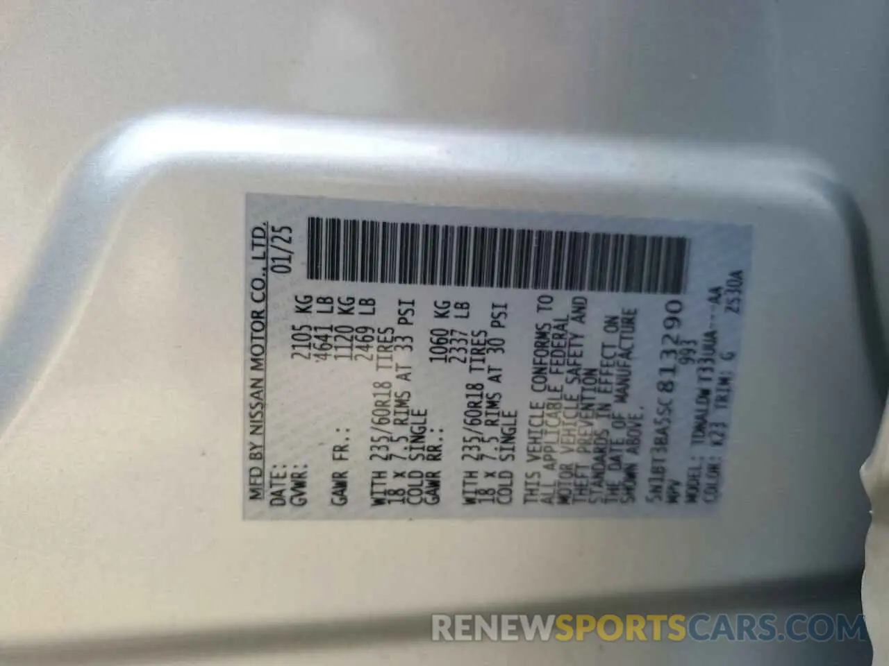 13 fotografías del automóvil dañado 5N1BT3BA5SC813290 NISSAN ROGUE 2025