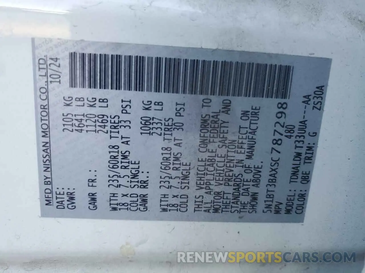 14 fotografías del automóvil dañado 5N1BT3BAXSC787298 NISSAN ROGUE 2025