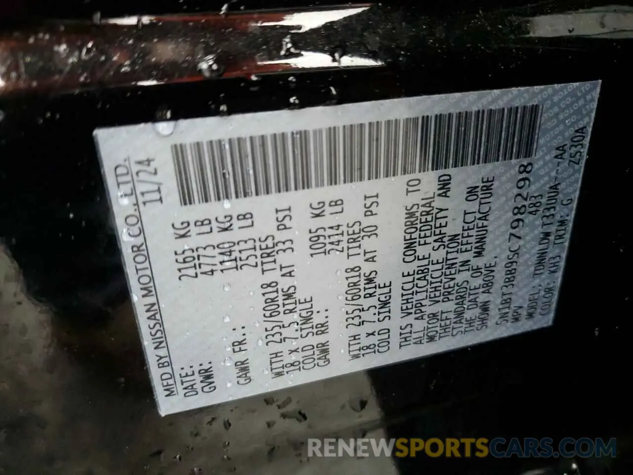 13 fotografías del automóvil dañado 5N1BT3BB9SC798298 NISSAN ROGUE 2025