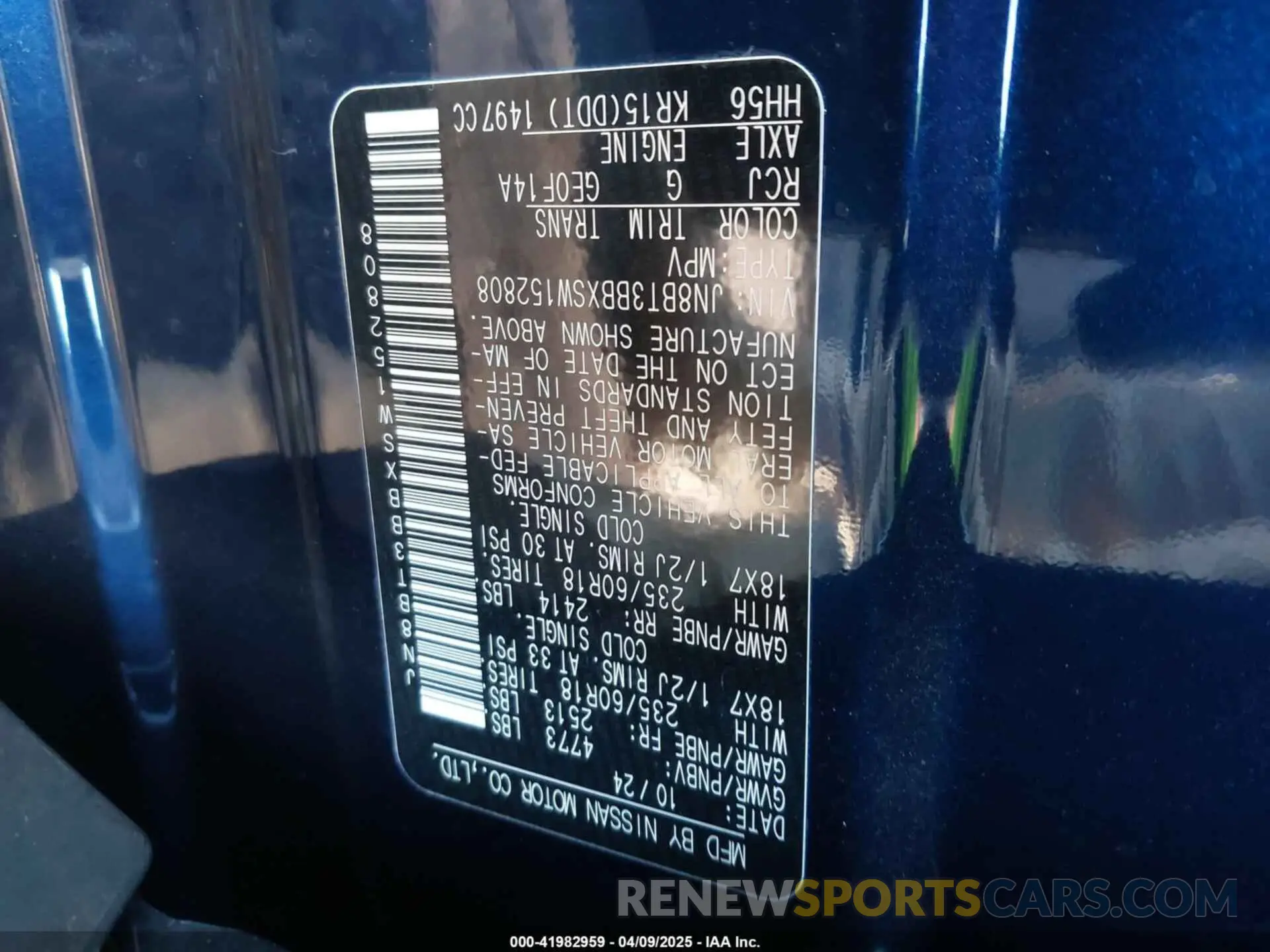 9 fotografías del automóvil dañado JN8BT3BBXSW152808 NISSAN ROGUE 2025