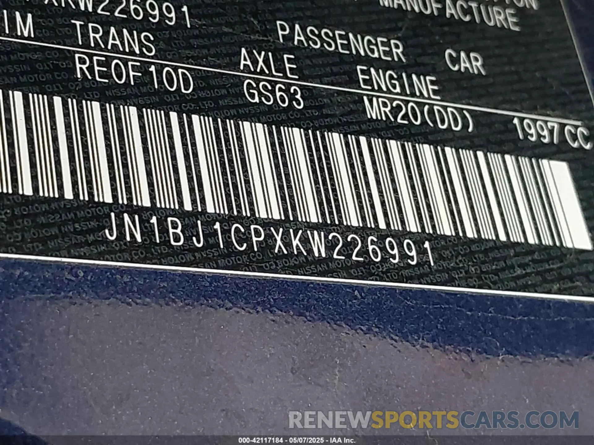 9 fotografías del automóvil dañado JN1BJ1CPXKW226991 NISSAN ROGUE SPORT 2019