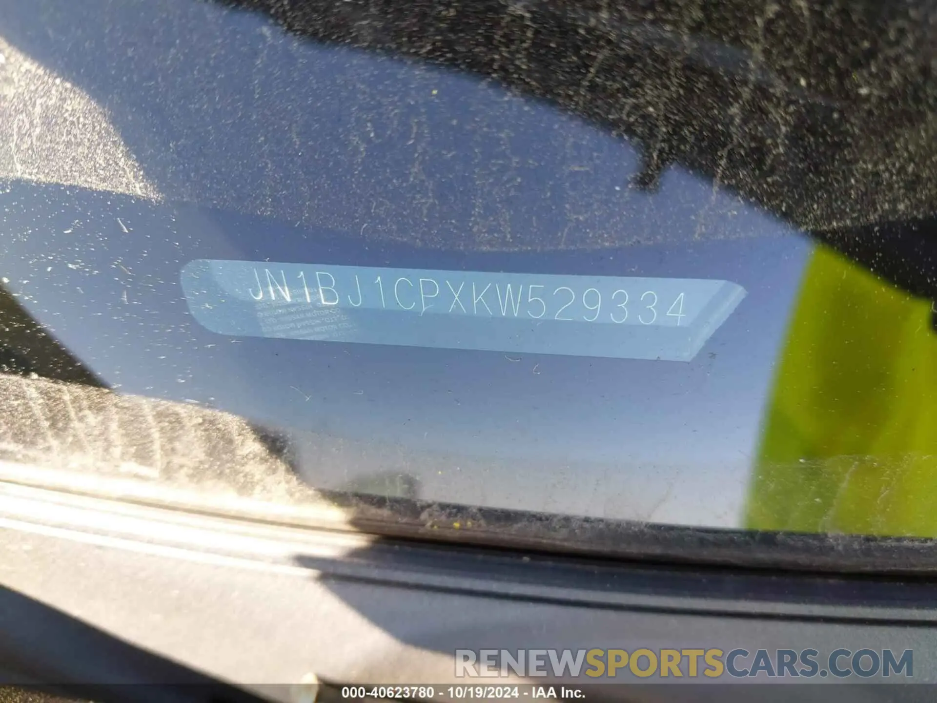 9 fotografías del automóvil dañado JN1BJ1CPXKW529334 NISSAN ROGUE SPORT 2019