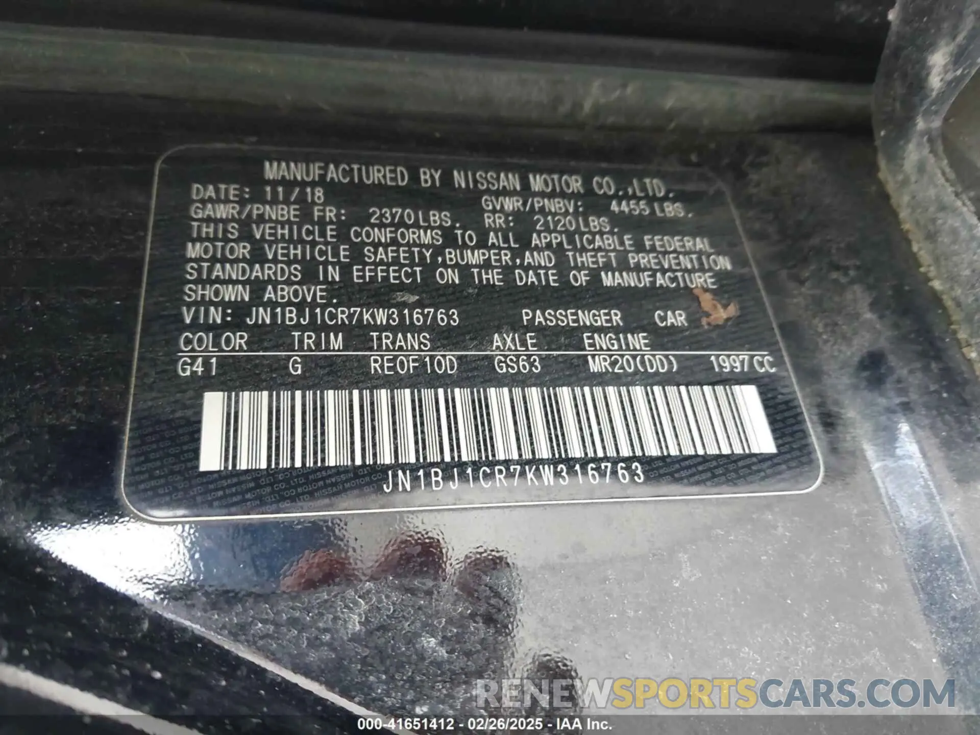 9 fotografías del automóvil dañado JN1BJ1CR7KW316763 NISSAN ROGUE SPORT 2019