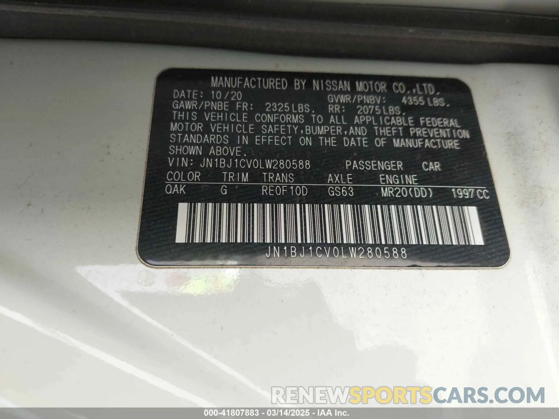 9 fotografías del automóvil dañado JN1BJ1CV0LW280588 NISSAN ROGUE SPORT 2020