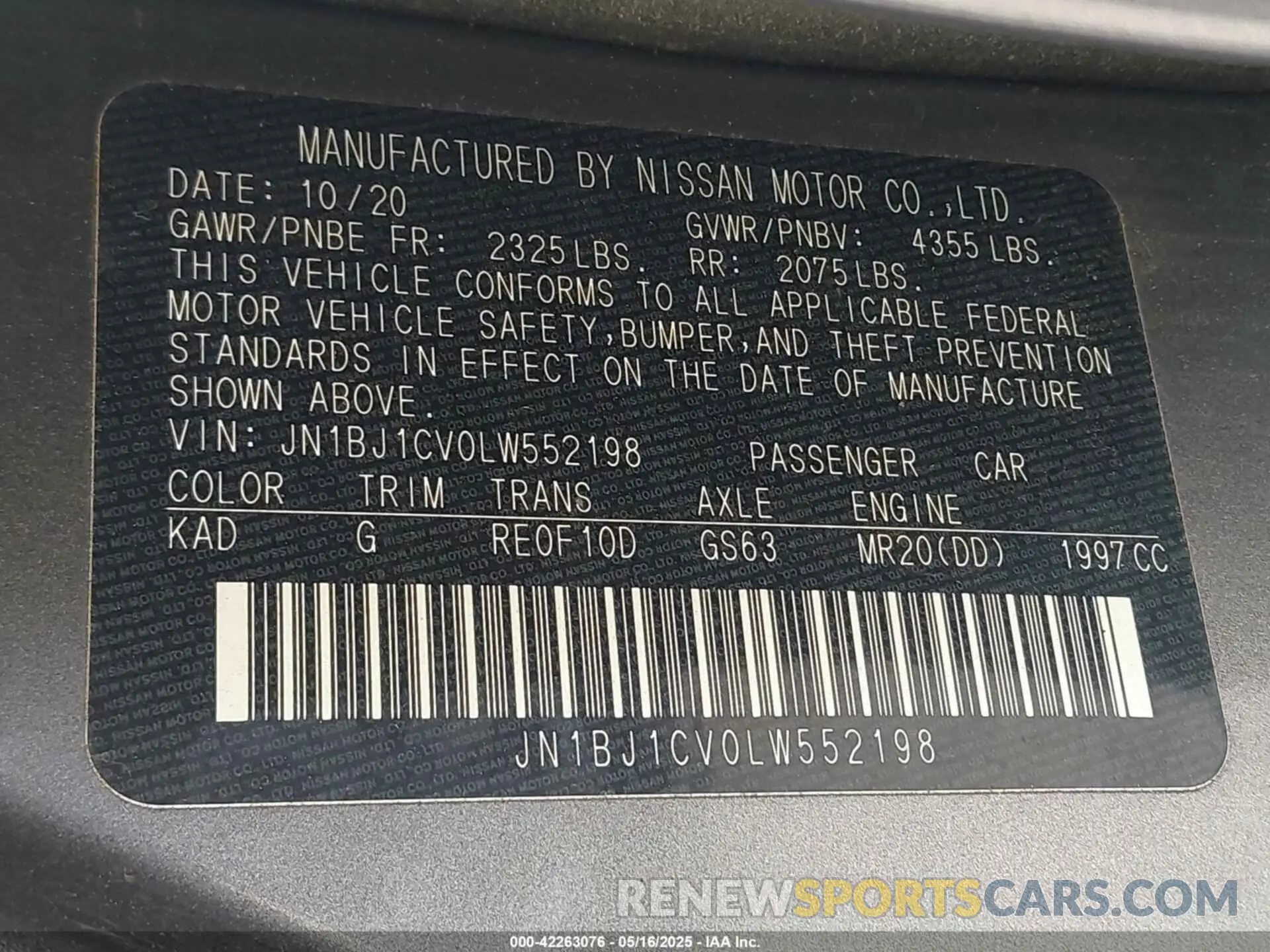 9 fotografías del automóvil dañado JN1BJ1CV0LW552198 NISSAN ROGUE SPORT 2020