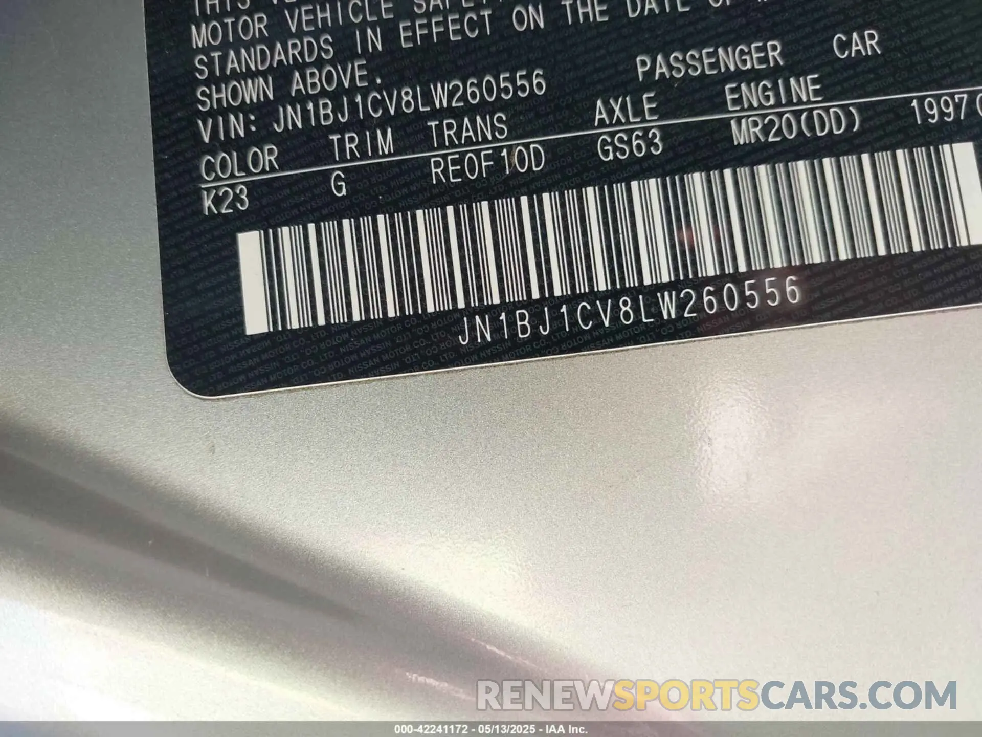 9 fotografías del automóvil dañado JN1BJ1CV8LW260556 NISSAN ROGUE SPORT 2020