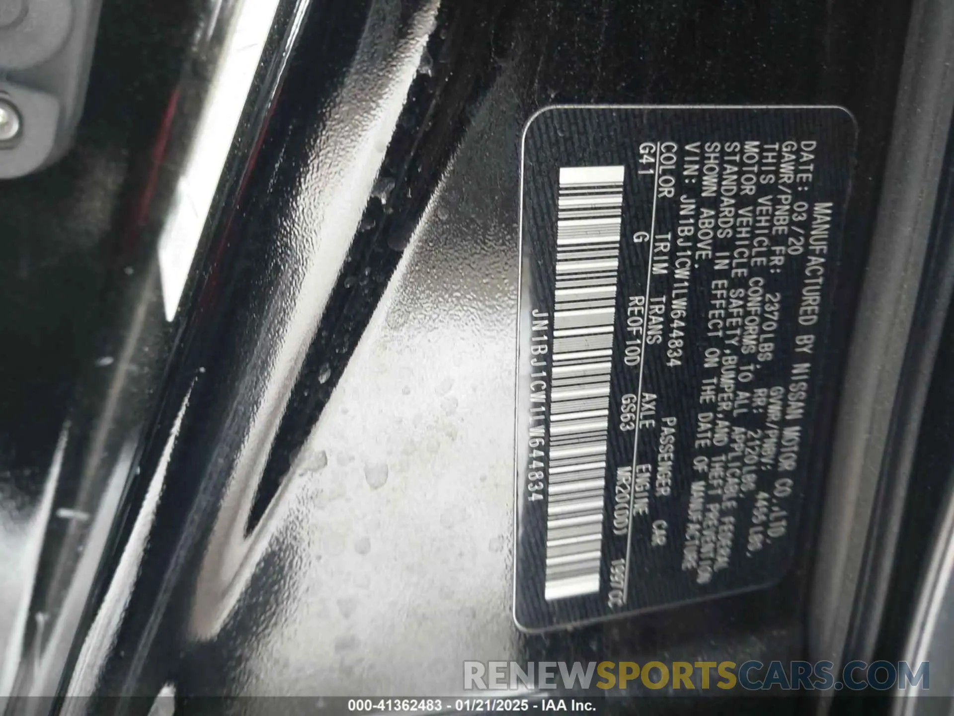 9 fotografías del automóvil dañado JN1BJ1CW1LW644834 NISSAN ROGUE SPORT 2020
