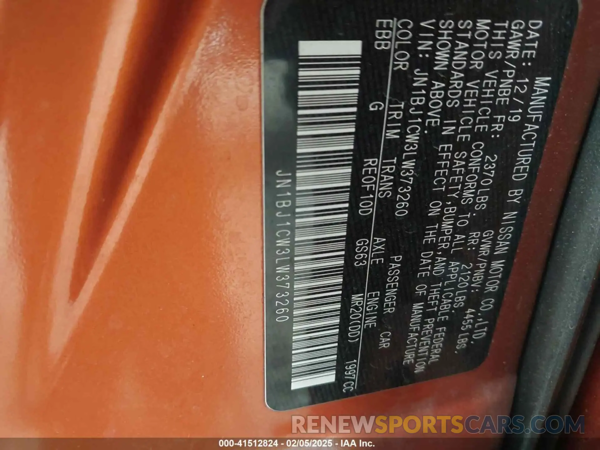 9 fotografías del automóvil dañado JN1BJ1CW3LW373260 NISSAN ROGUE SPORT 2020