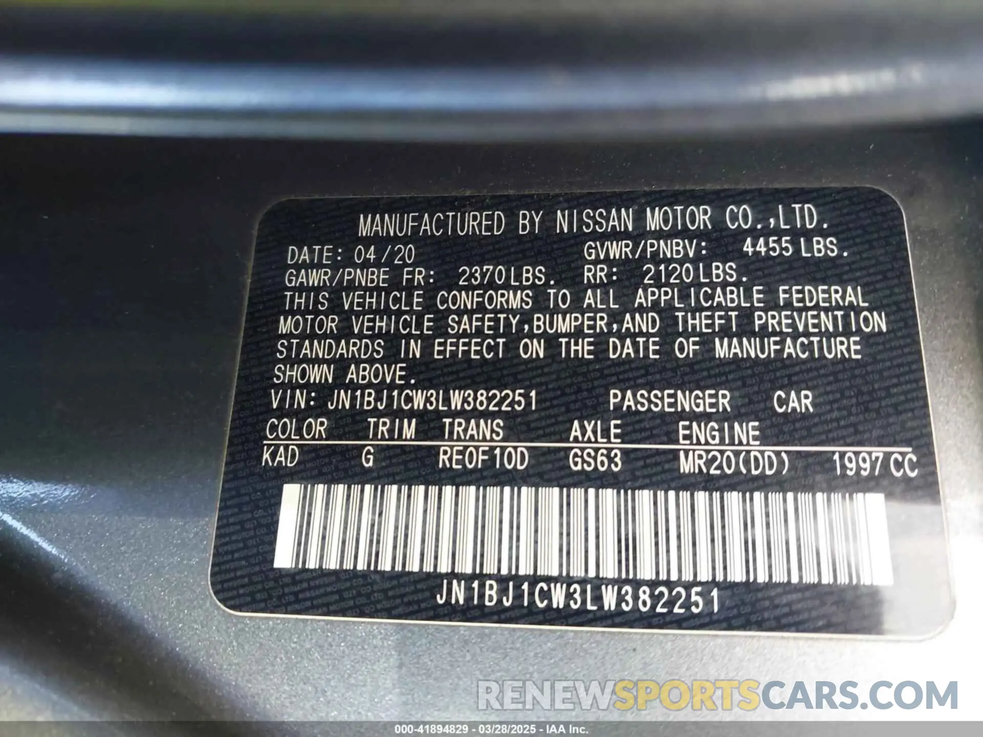 9 fotografías del automóvil dañado JN1BJ1CW3LW382251 NISSAN ROGUE SPORT 2020
