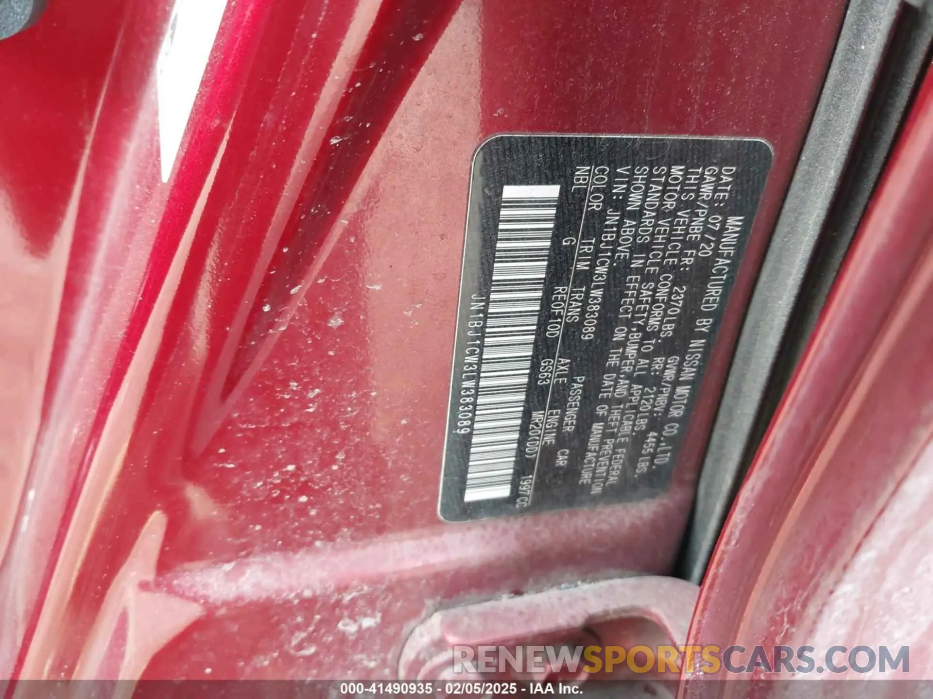 9 fotografías del automóvil dañado JN1BJ1CW3LW383089 NISSAN ROGUE SPORT 2020