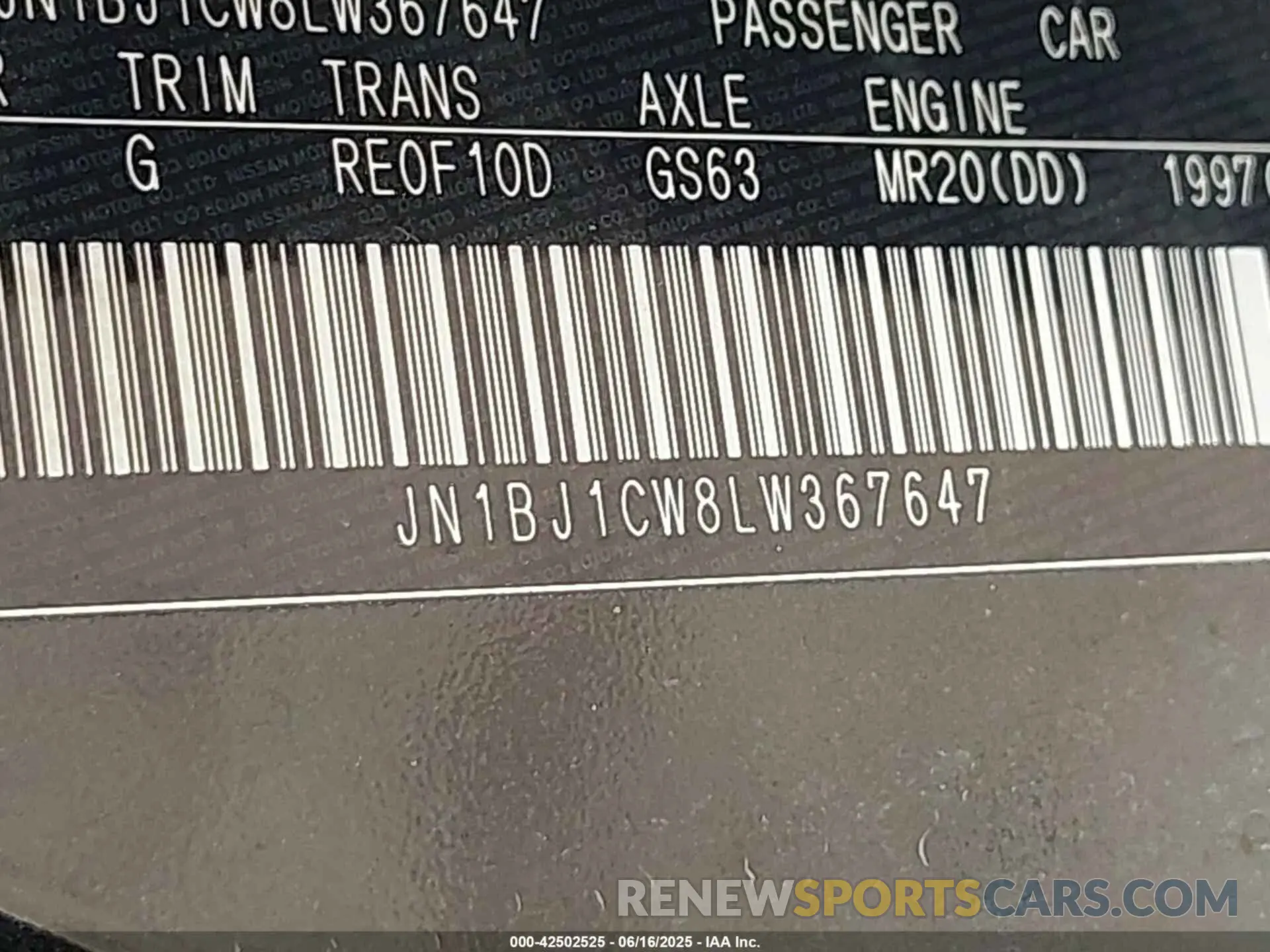 9 fotografías del automóvil dañado JN1BJ1CW8LW367647 NISSAN ROGUE SPORT 2020
