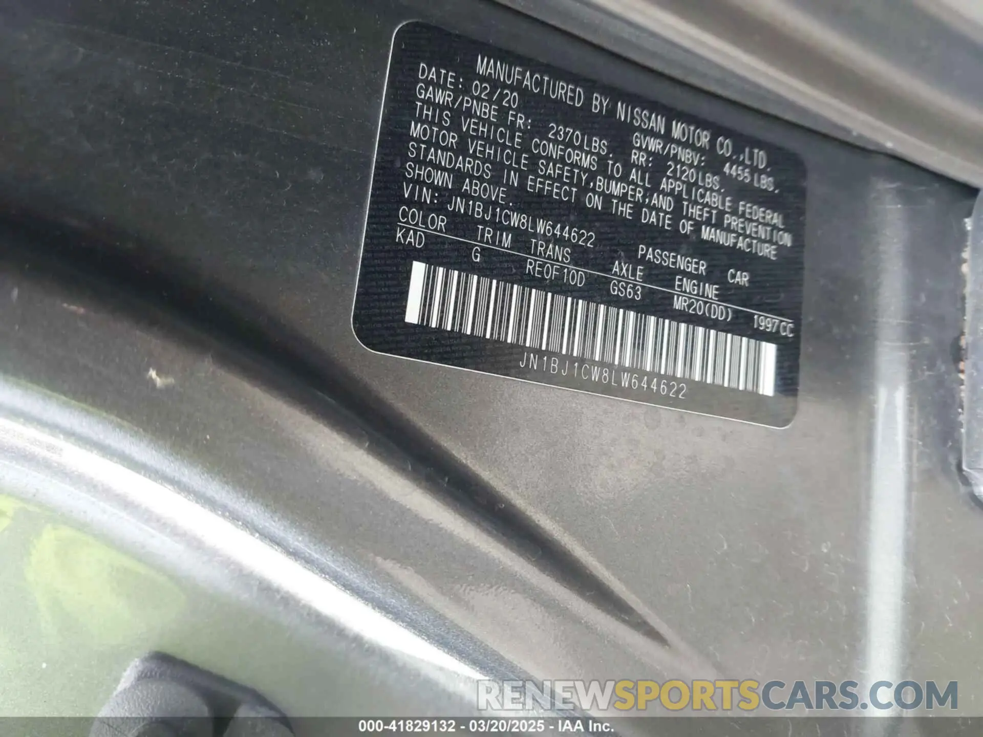 9 fotografías del automóvil dañado JN1BJ1CW8LW644622 NISSAN ROGUE SPORT 2020