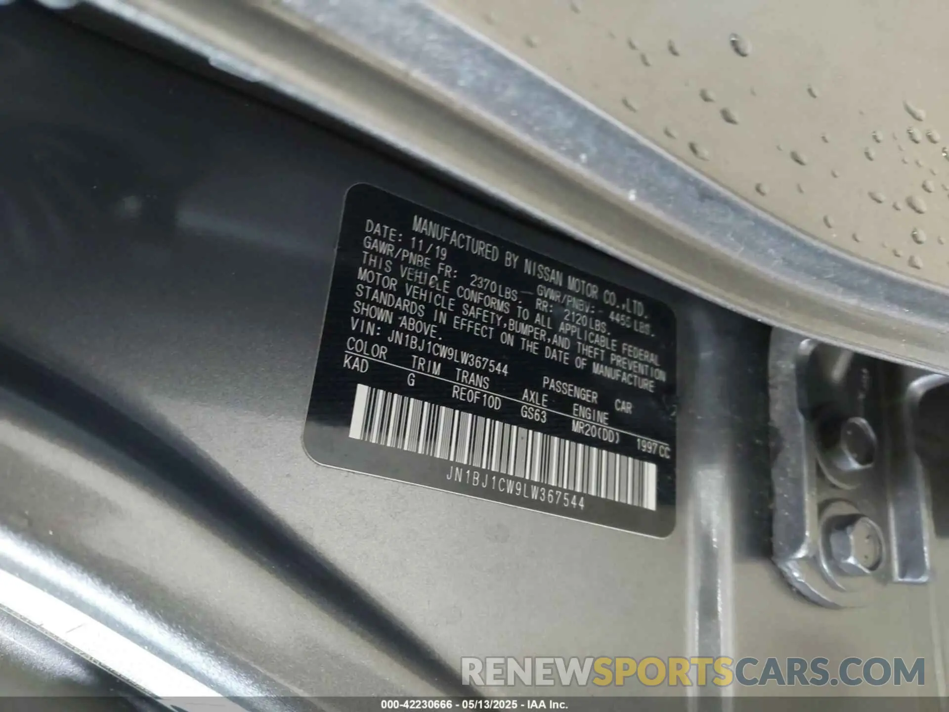 9 fotografías del automóvil dañado JN1BJ1CW9LW367544 NISSAN ROGUE SPORT 2020