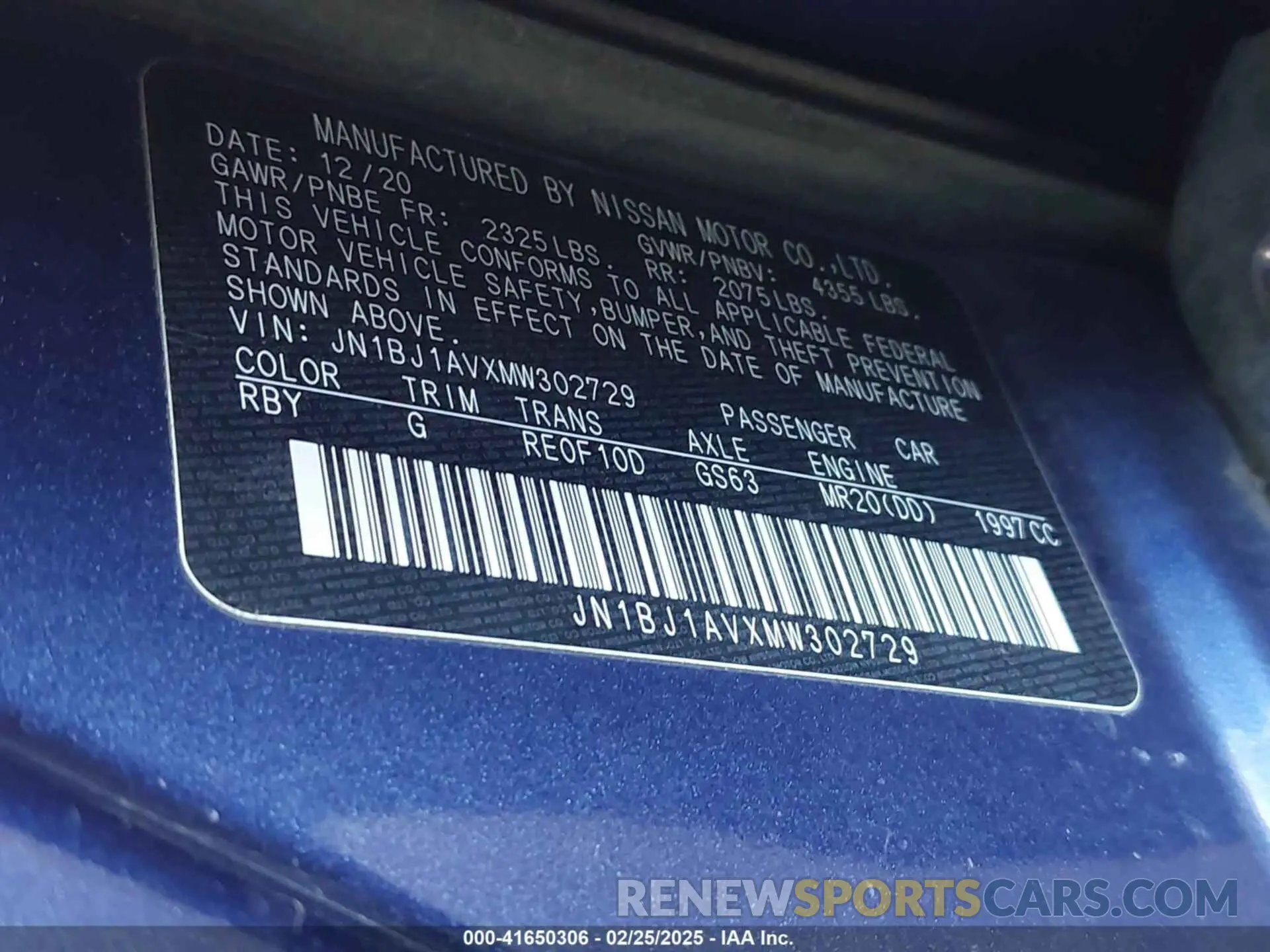 9 fotografías del automóvil dañado JN1BJ1AVXMW302729 NISSAN ROGUE SPORT 2021
