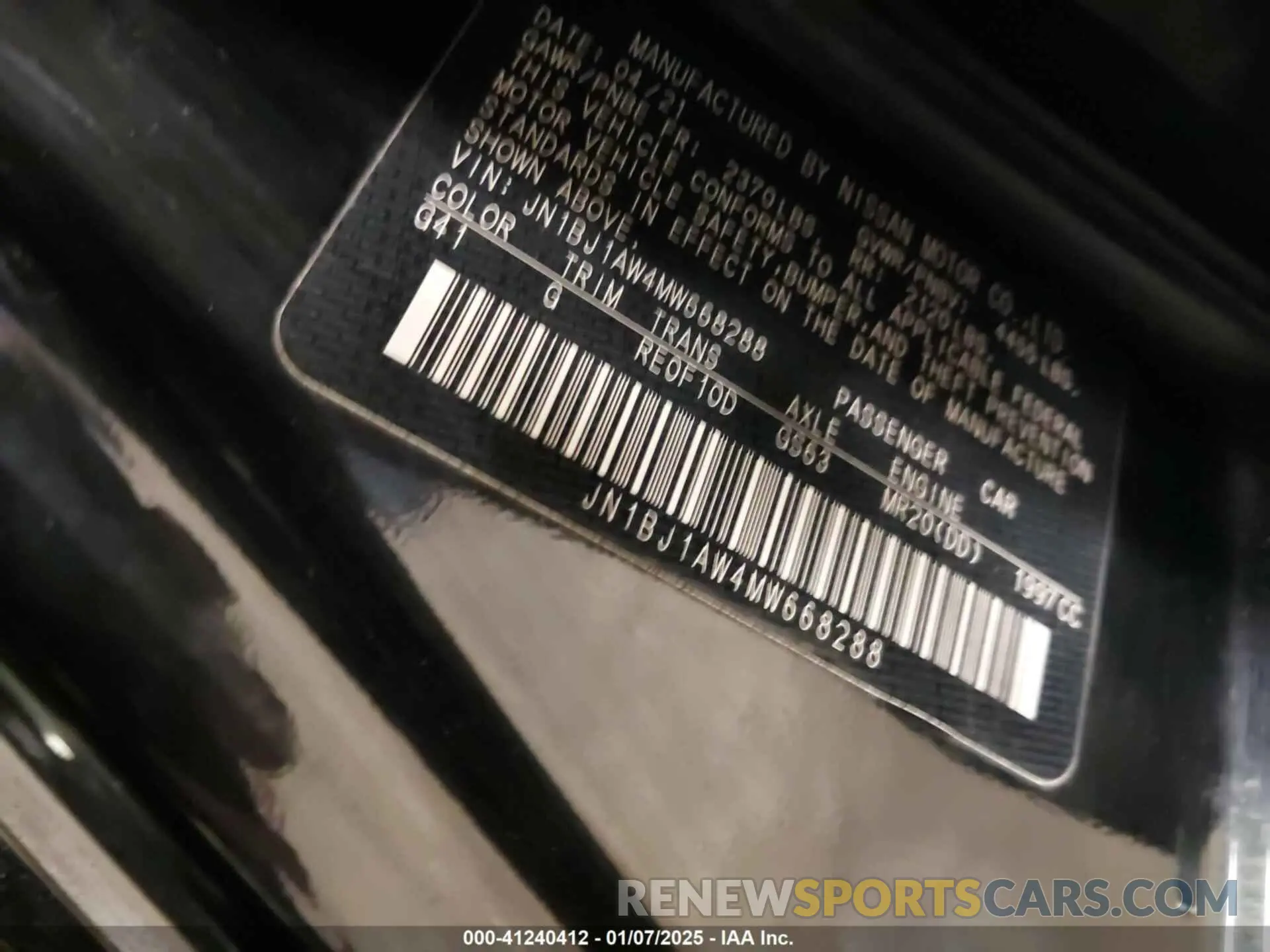 9 fotografías del automóvil dañado JN1BJ1AW4MW668288 NISSAN ROGUE SPORT 2021