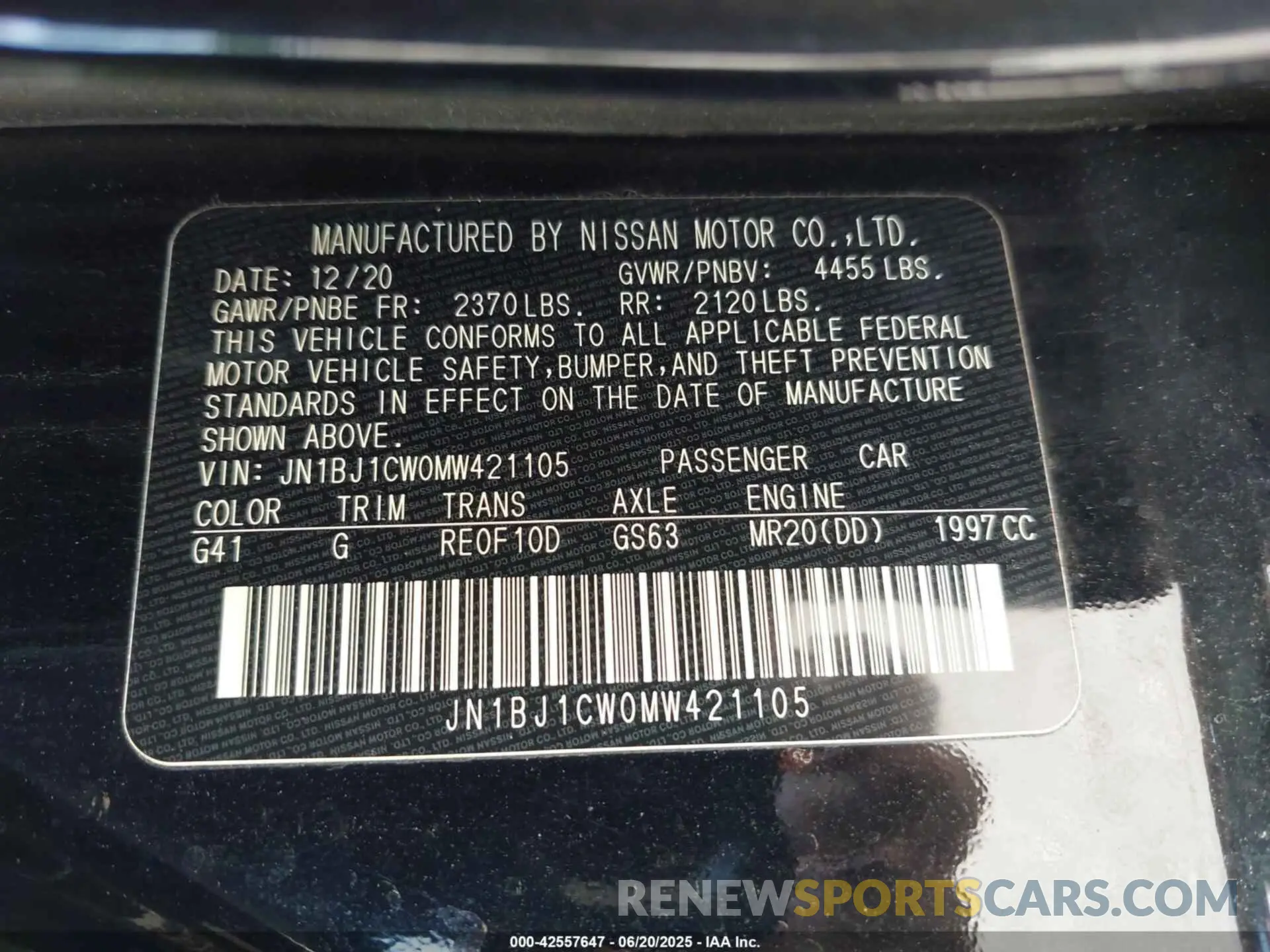 9 fotografías del automóvil dañado JN1BJ1CW0MW421105 NISSAN ROGUE SPORT 2021