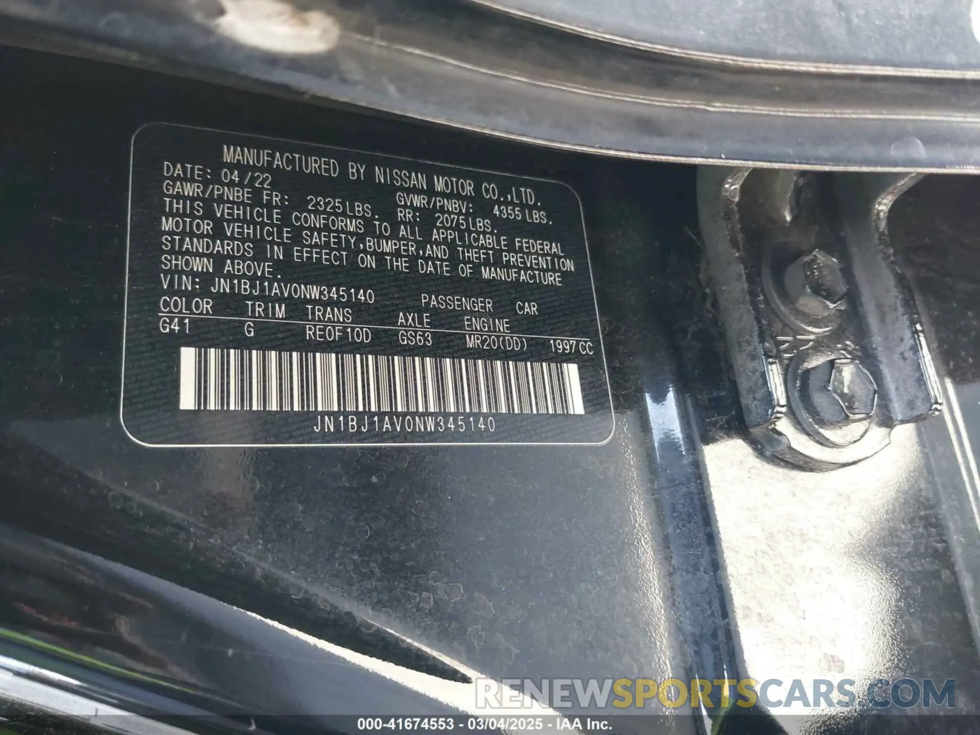 9 fotografías del automóvil dañado JN1BJ1AV0NW345140 NISSAN ROGUE SPORT 2022