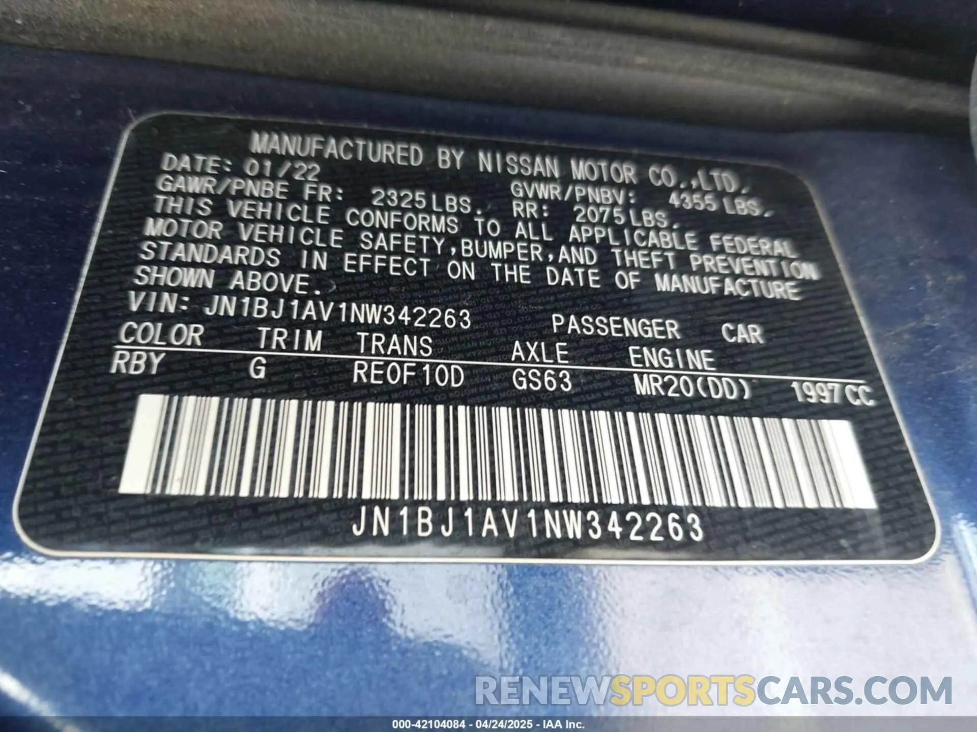 9 fotografías del automóvil dañado JN1BJ1AV1NW342263 NISSAN ROGUE SPORT 2022