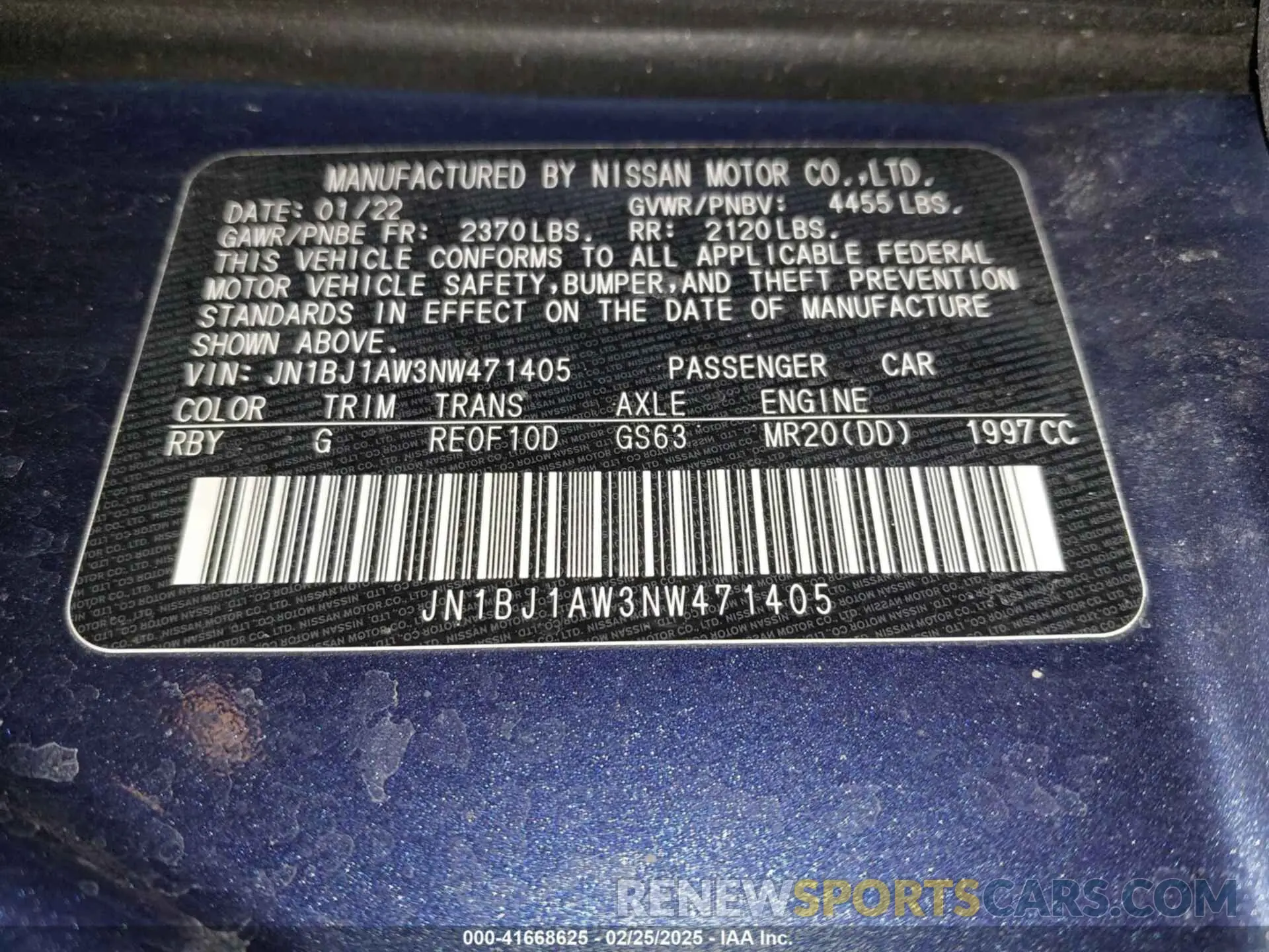 9 fotografías del automóvil dañado JN1BJ1AW3NW471405 NISSAN ROGUE SPORT 2022