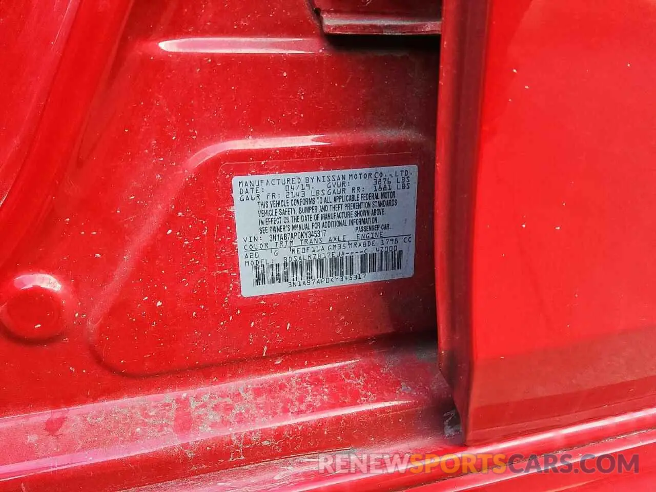 12 fotografías del automóvil dañado 3N1AB7AP0KY345317 NISSAN SENTRA 2019