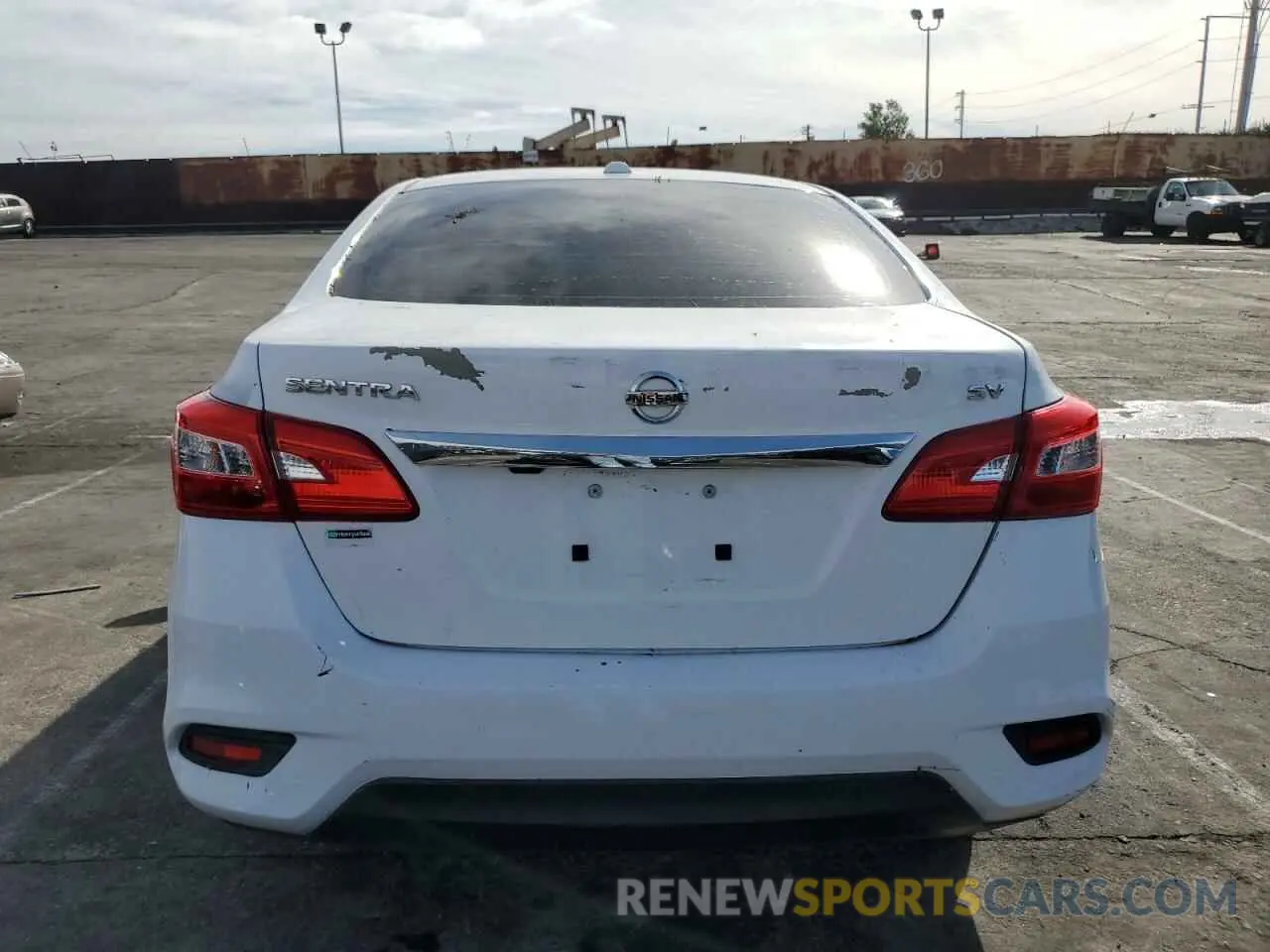 6 fotografías del automóvil dañado 3N1AB7APXKL612654 NISSAN SENTRA 2019