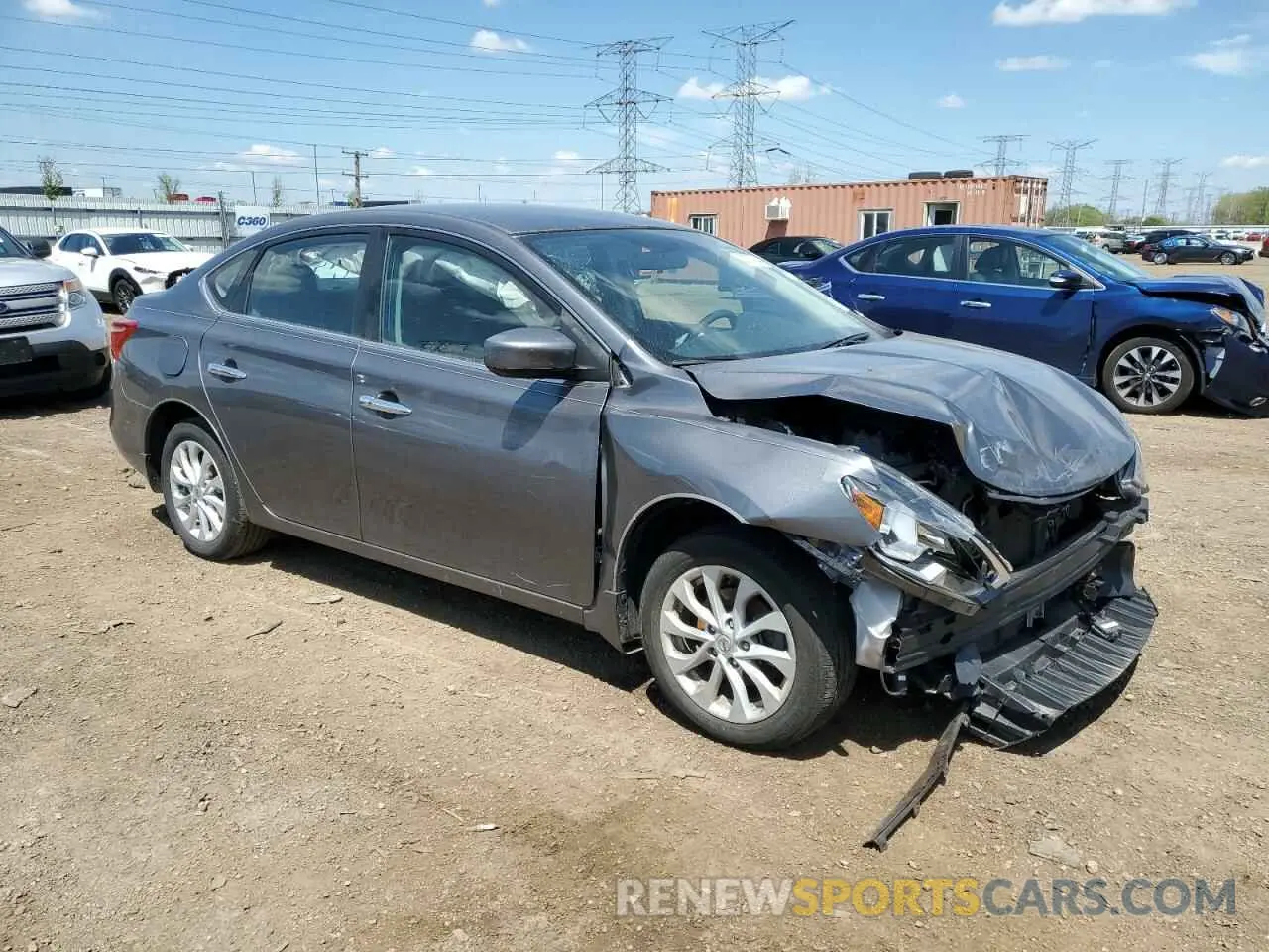 4 fotografías del automóvil dañado 3N1AB7APXKY230028 NISSAN SENTRA 2019