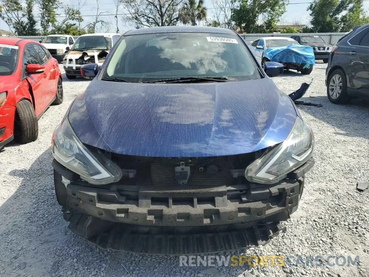 5 fotografías del automóvil dañado 3N1AB7APXKY378342 NISSAN SENTRA 2019