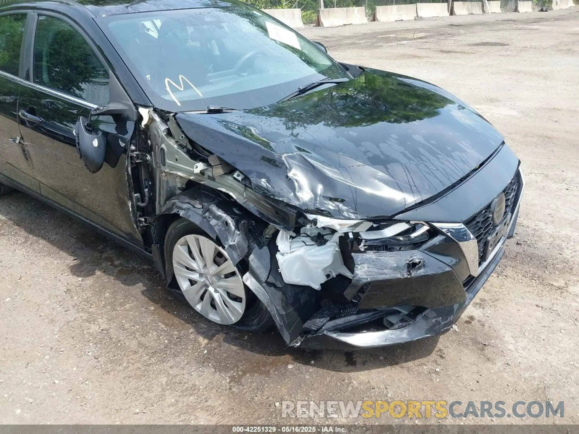 6 fotografías del automóvil dañado 3N1AB8BV8LY208596 NISSAN SENTRA 2020