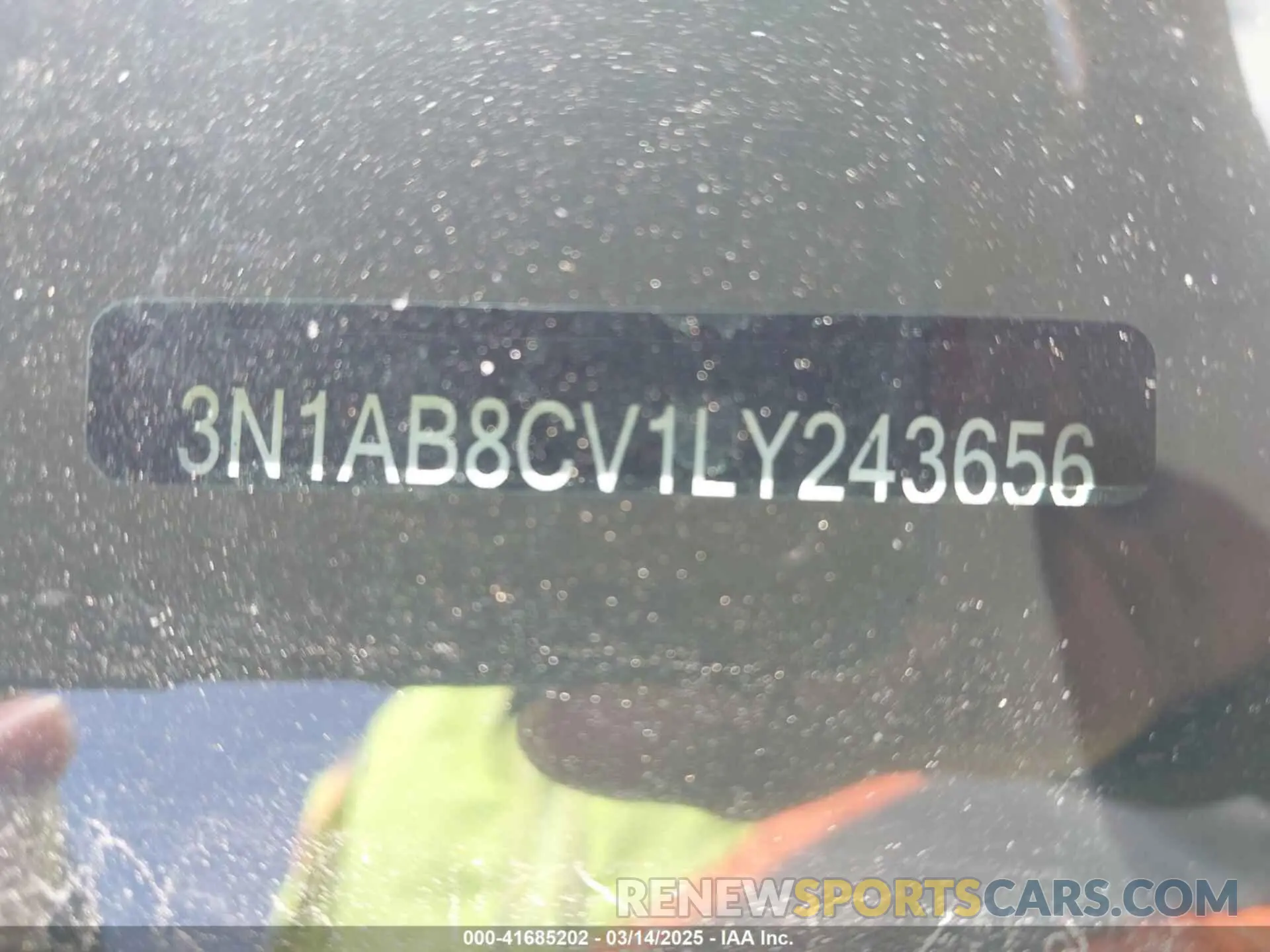9 fotografías del automóvil dañado 3N1AB8CV1LY243656 NISSAN SENTRA 2020