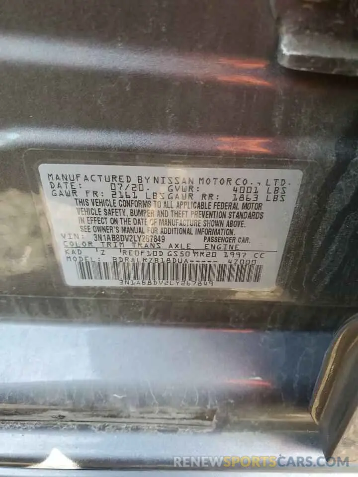 14 fotografías del automóvil dañado 3N1AB8DV2LY267849 NISSAN SENTRA 2020