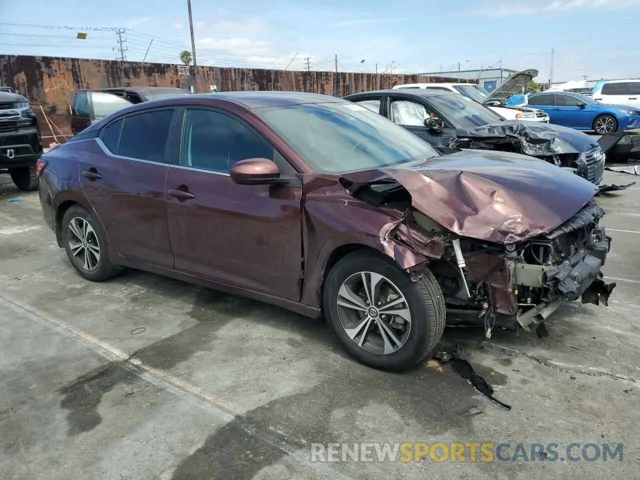 4 fotografías del automóvil dañado 3N1AB8CV4MY245760 NISSAN SENTRA 2021