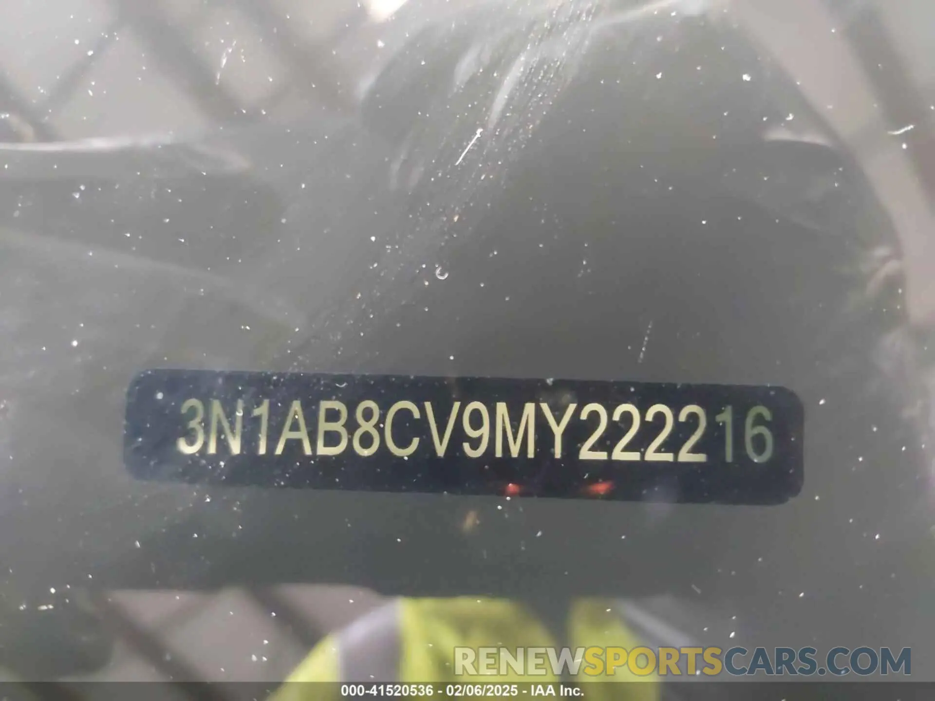 17 fotografías del automóvil dañado 3N1AB8CV9MY222216 NISSAN SENTRA 2021