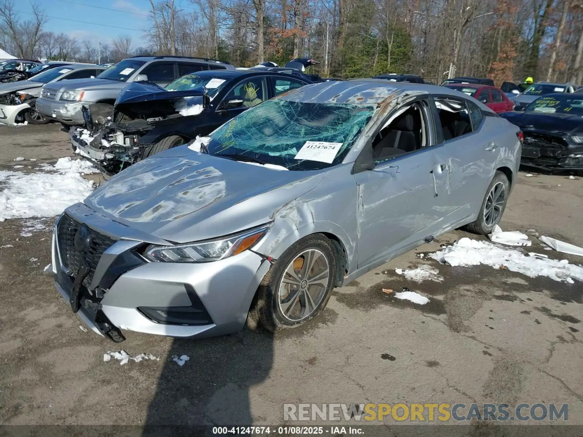 2 fotografías del automóvil dañado 3N1AB8CVXMY237792 NISSAN SENTRA 2021