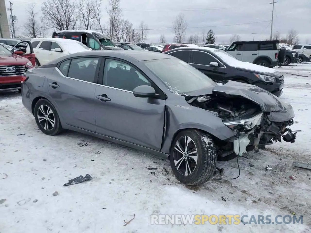 4 fotografías del automóvil dañado 3N1AB8CVXMY284398 NISSAN SENTRA 2021