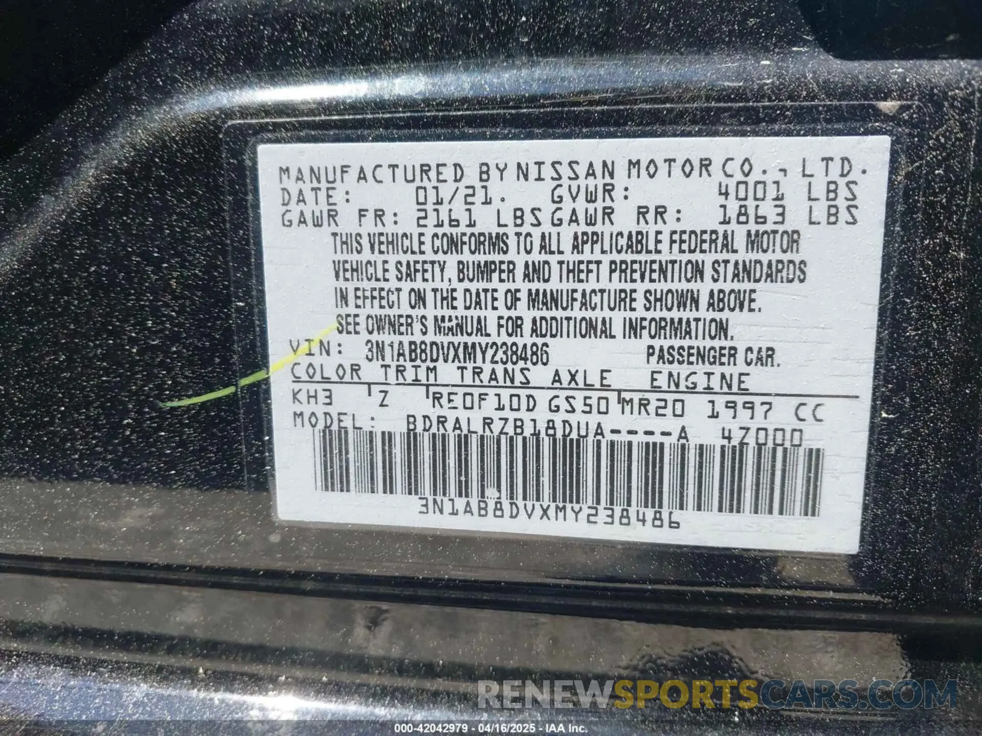 9 fotografías del automóvil dañado 3N1AB8DVXMY238486 NISSAN SENTRA 2021