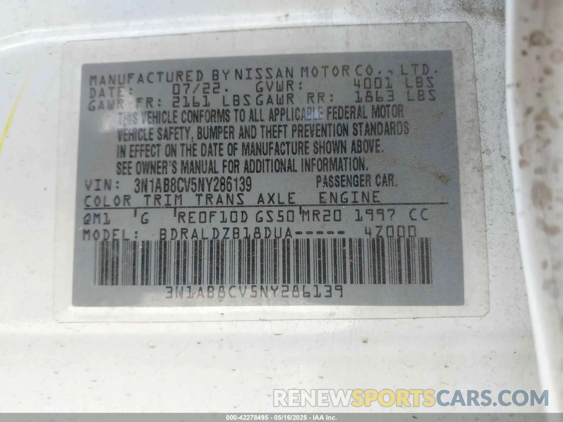 9 fotografías del automóvil dañado 3N1AB8CV5NY286139 NISSAN SENTRA 2022