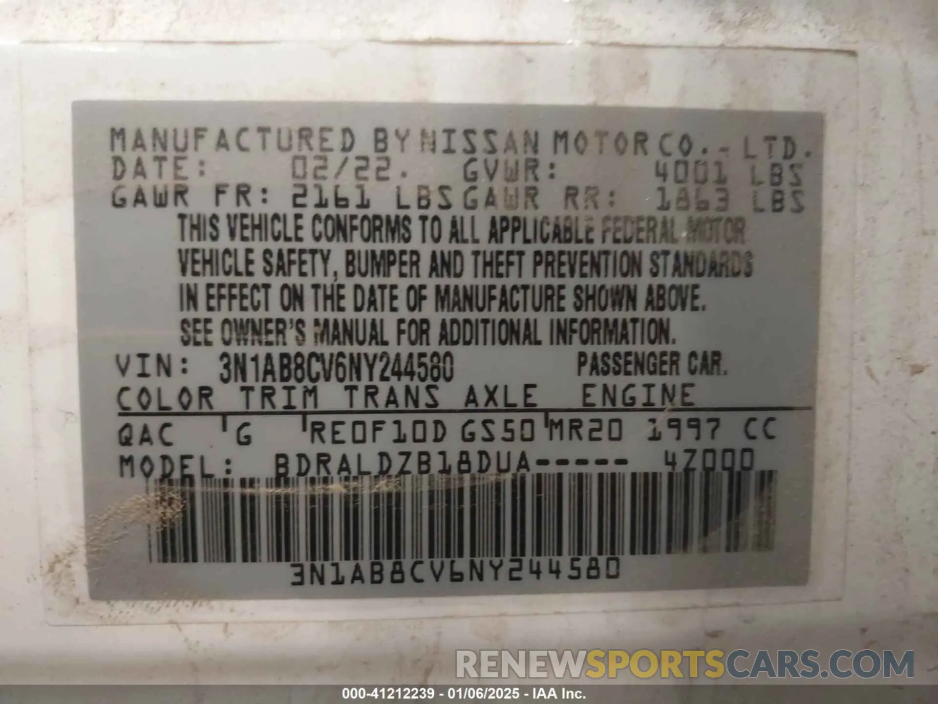 9 fotografías del automóvil dañado 3N1AB8CV6NY244580 NISSAN SENTRA 2022