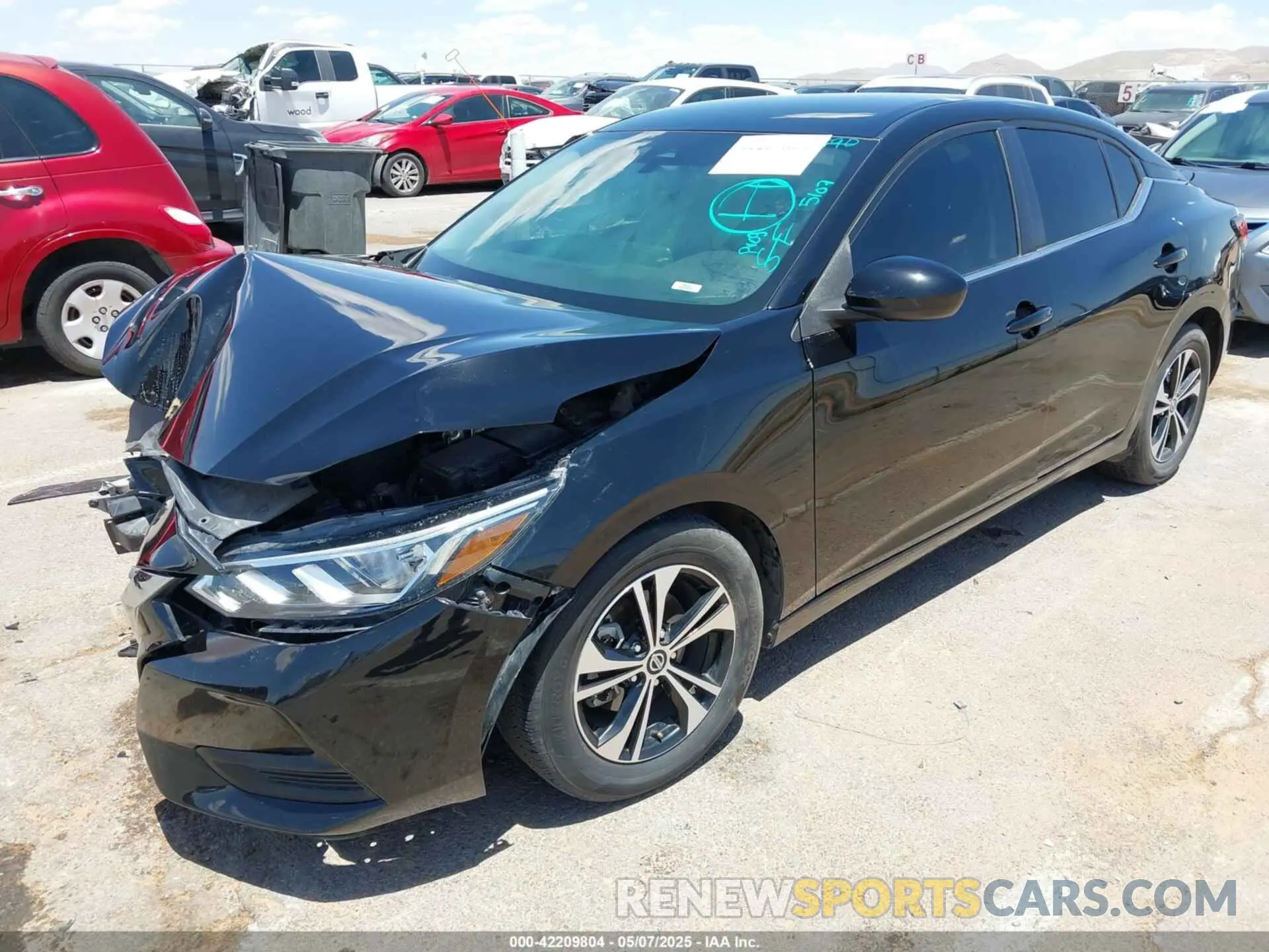 2 fotografías del automóvil dañado 3N1AB8CV6NY311503 NISSAN SENTRA 2022
