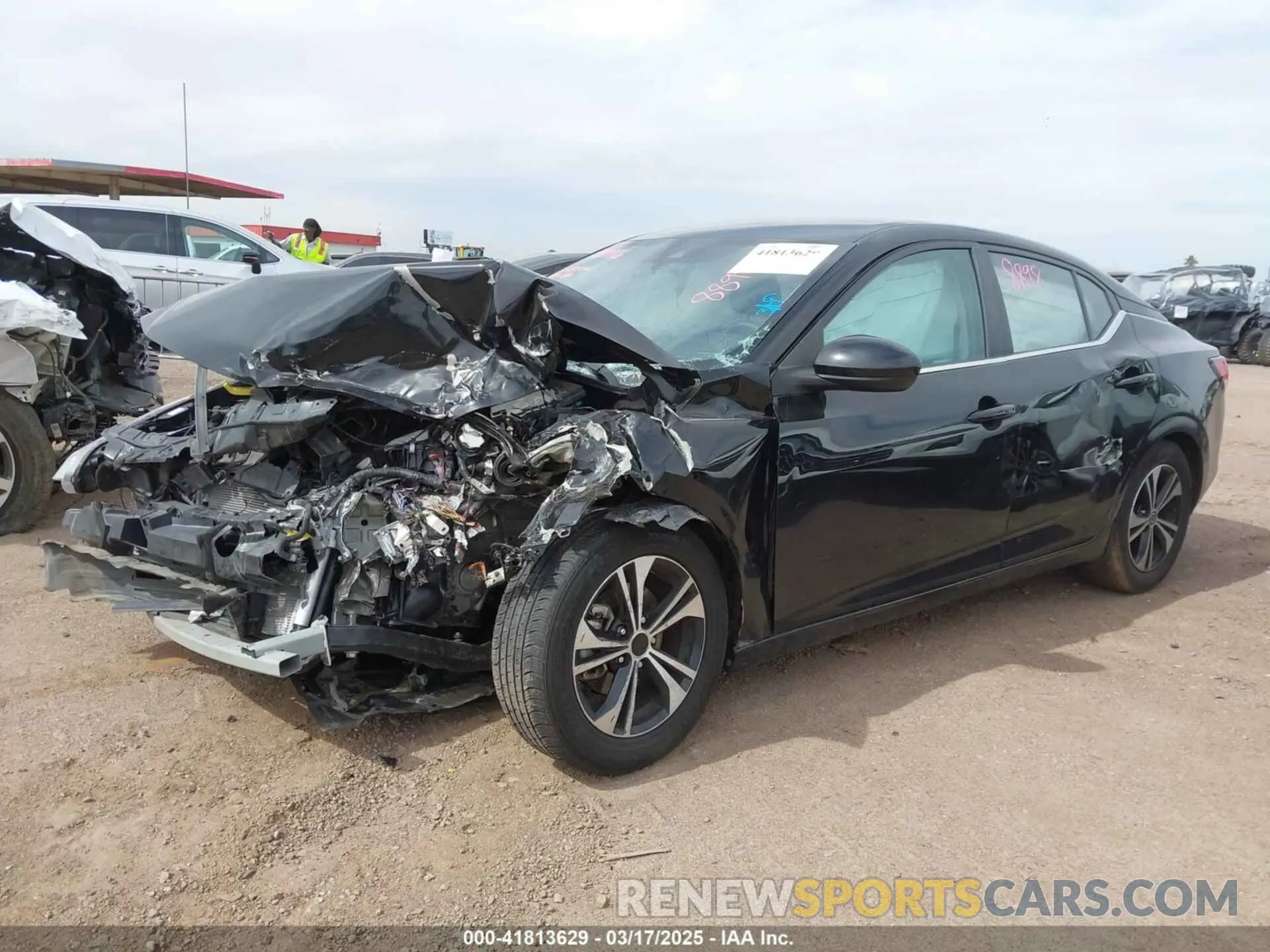 2 fotografías del automóvil dañado 3N1AB8CV7NY242899 NISSAN SENTRA 2022