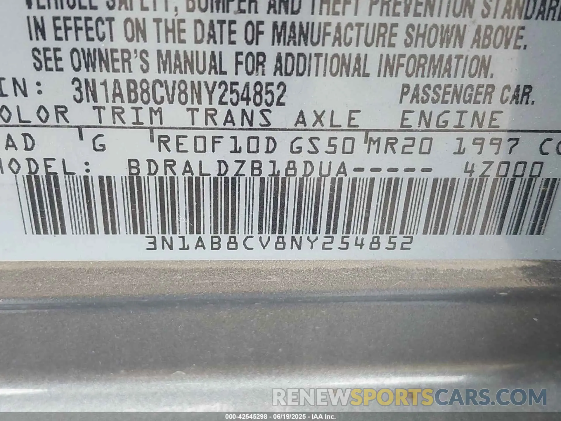 9 fotografías del automóvil dañado 3N1AB8CV8NY254852 NISSAN SENTRA 2022