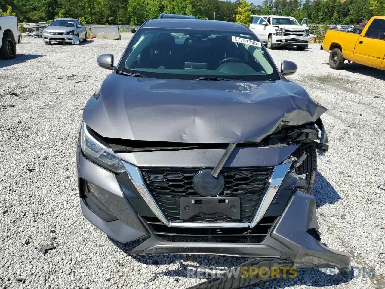 5 fotografías del automóvil dañado 3N1AB8CV8NY261672 NISSAN SENTRA 2022