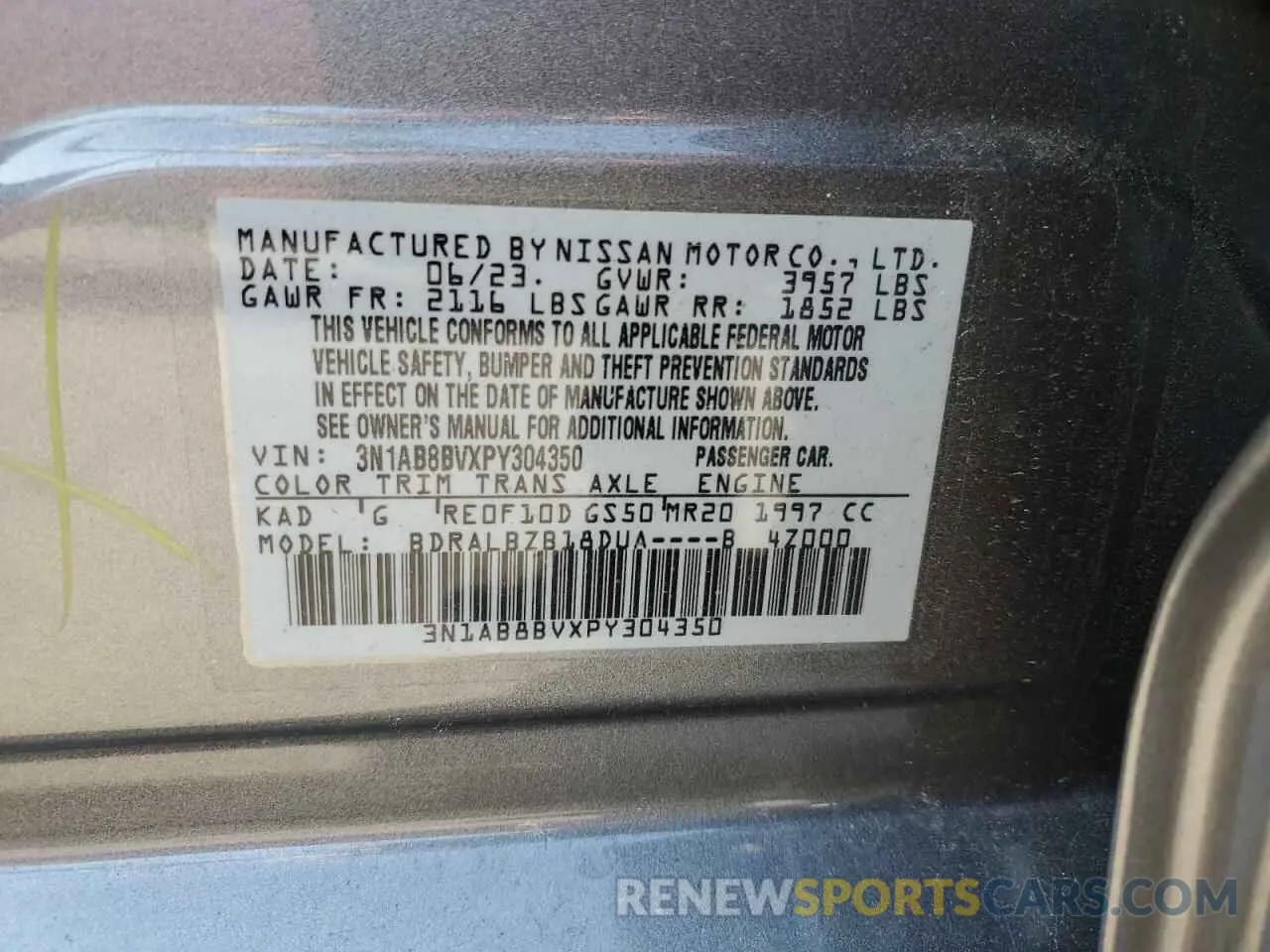 13 fotografías del automóvil dañado 3N1AB8BVXPY304350 NISSAN SENTRA 2023
