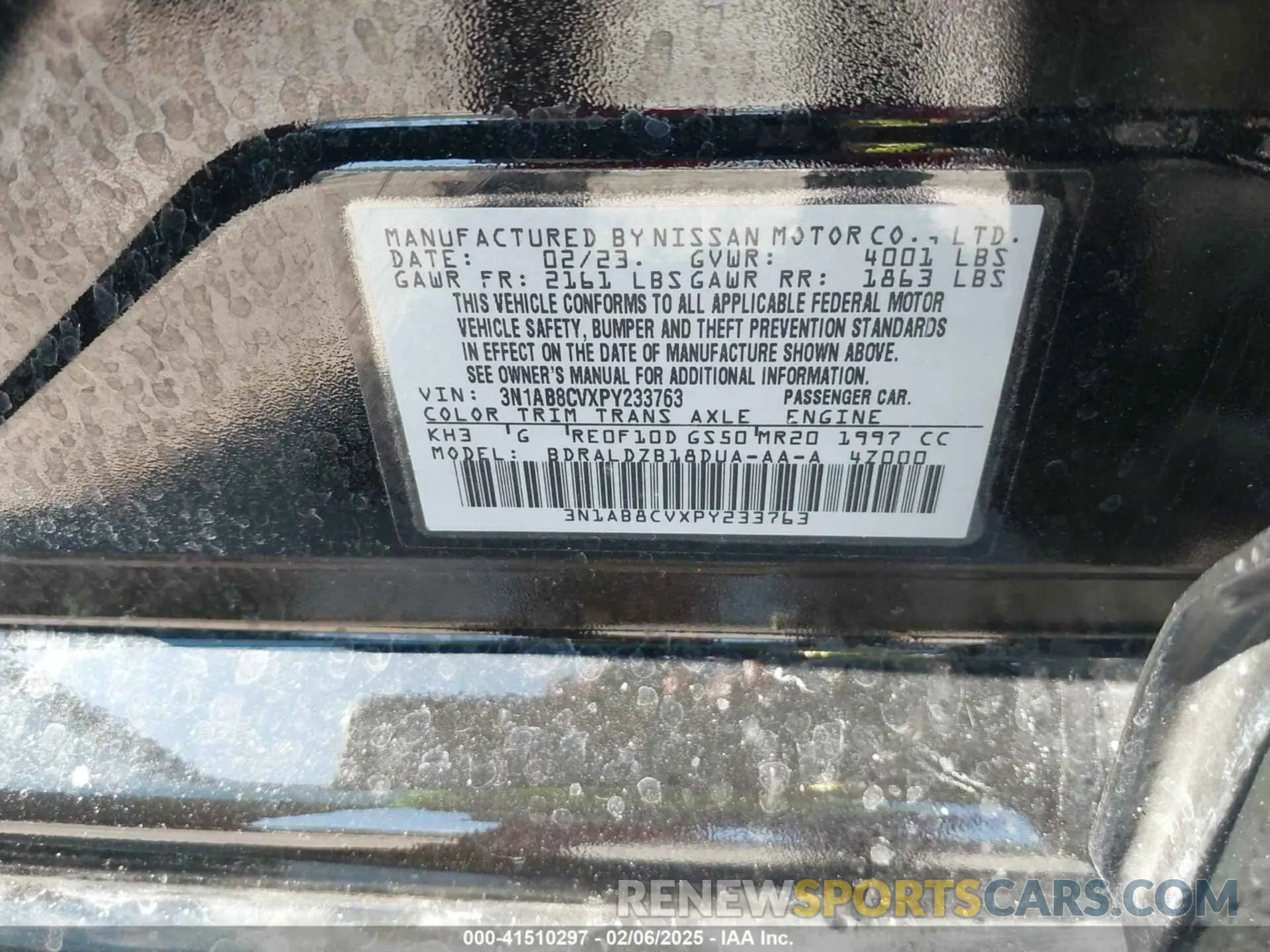 9 fotografías del automóvil dañado 3N1AB8CVXPY233763 NISSAN SENTRA 2023