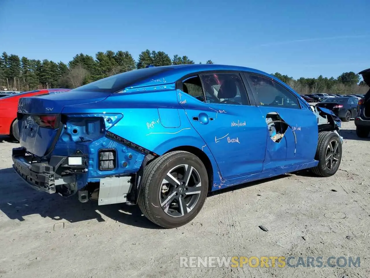 3 fotografías del automóvil dañado 3N1AB8CV2RY386012 NISSAN SENTRA 2024