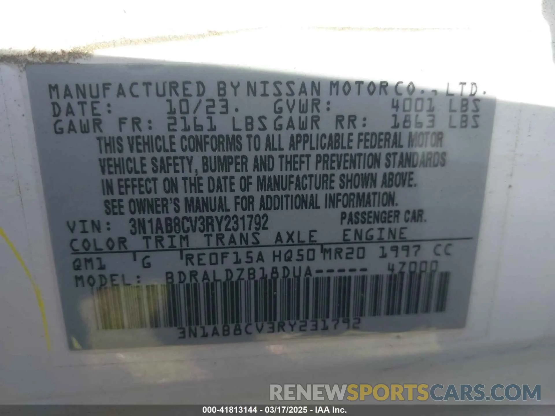 9 fotografías del automóvil dañado 3N1AB8CV3RY231792 NISSAN SENTRA 2024