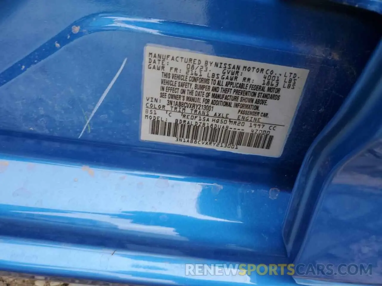 15 fotografías del automóvil dañado 3N1AB8CVXRY213001 NISSAN SENTRA 2024